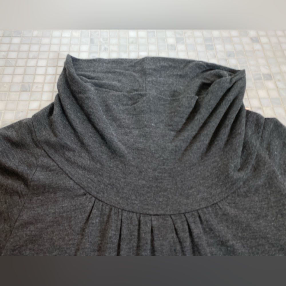 Whisper Trail Gray Bamboo Turtleneck Dress with Pockets - Picture 3 of 12